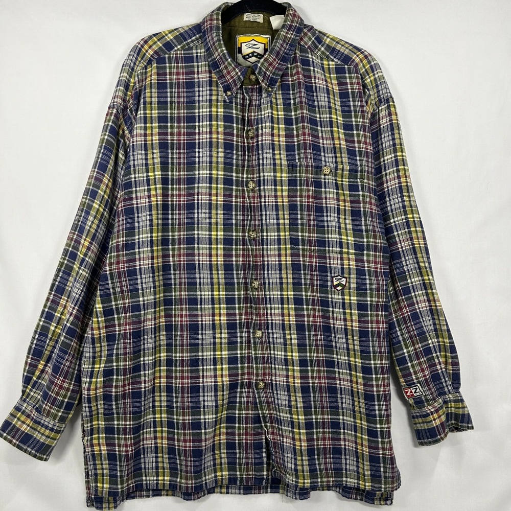 Nnza 90s Vintage Plaid Button-Down Long Sleeve Shirt Size XL